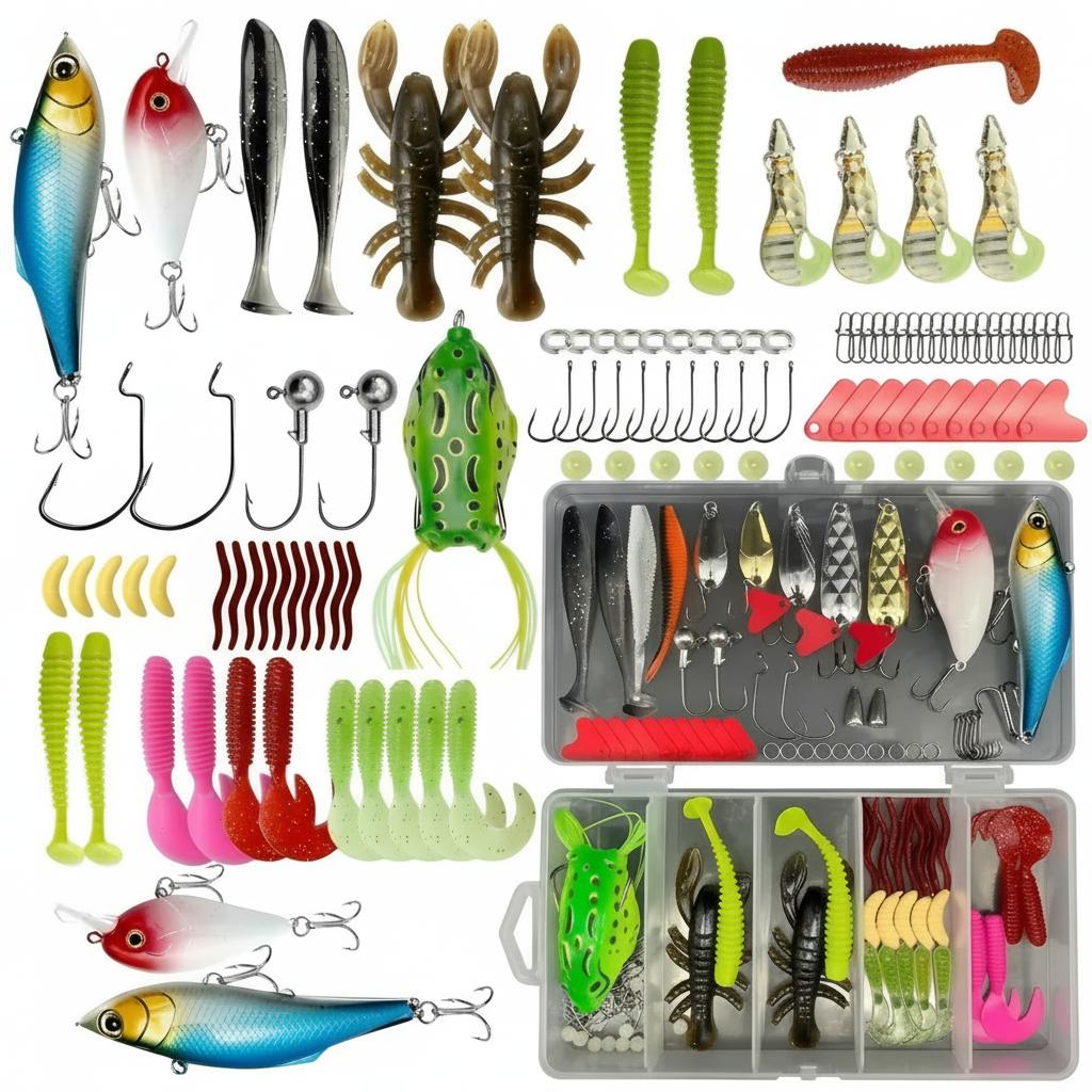 133개 프리미엄 낚시 미끼 세트, 낚시 장비 및 용품 - Fishing Lure Accessories 리뷰 및 가격