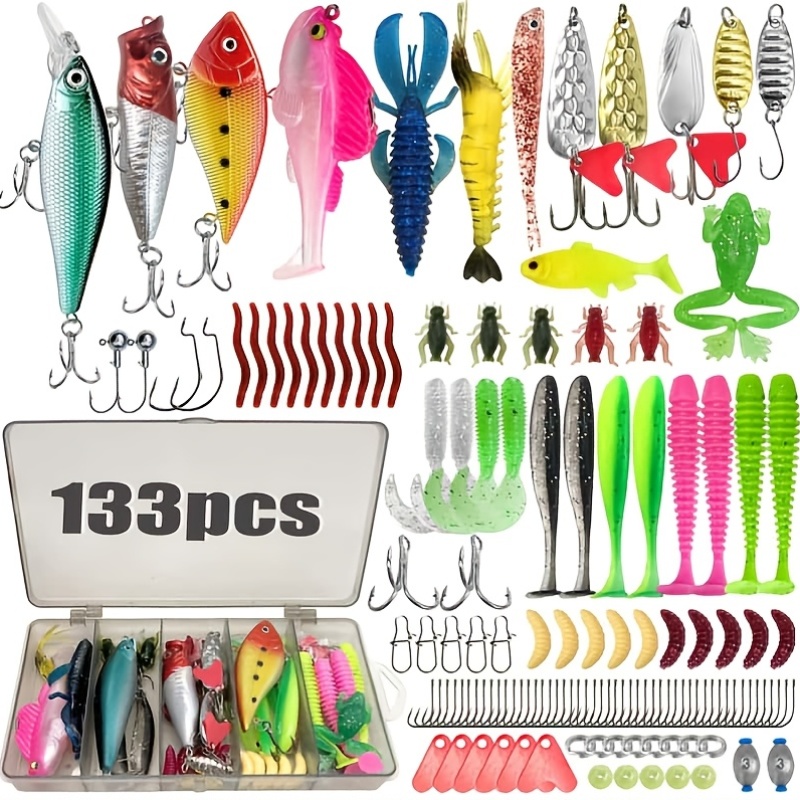 133개 프리미엄 낚시 미끼 세트, 낚시 장비 및 용품 - Fishing Lure Accessories 리뷰 및 가격